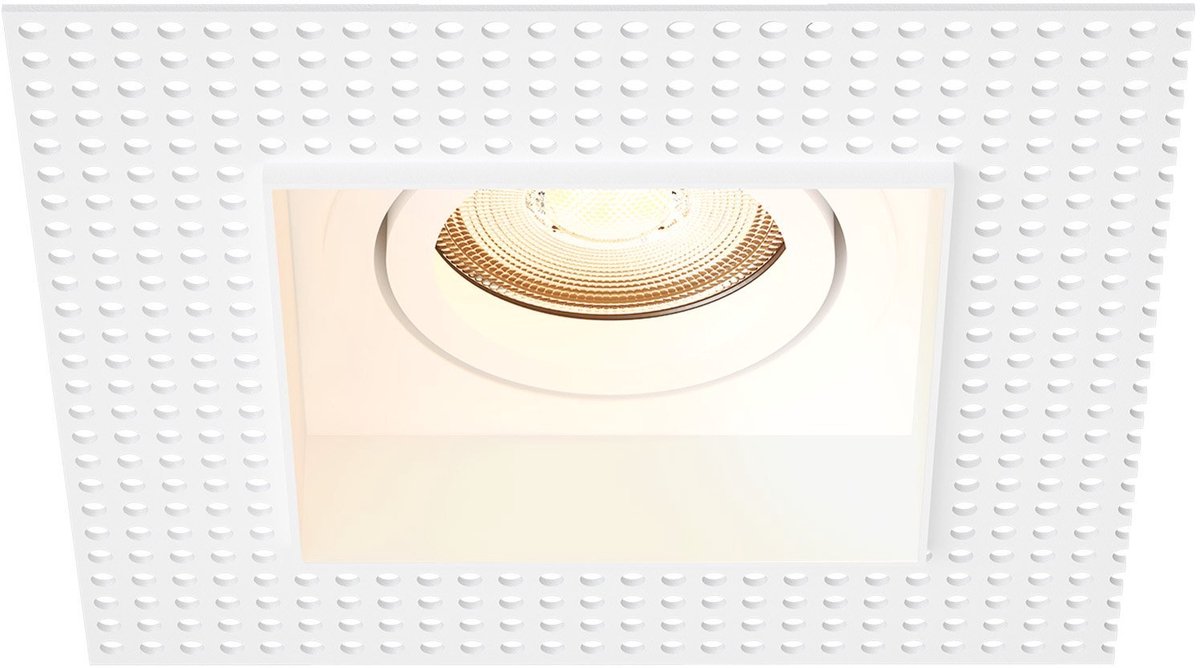 Ledvion – Trimless LED Inbouwspot Vierkant 130x130mm – Wit – Dimbaar – Kantelbaar – GU10 – 2700K – 3W – IP20