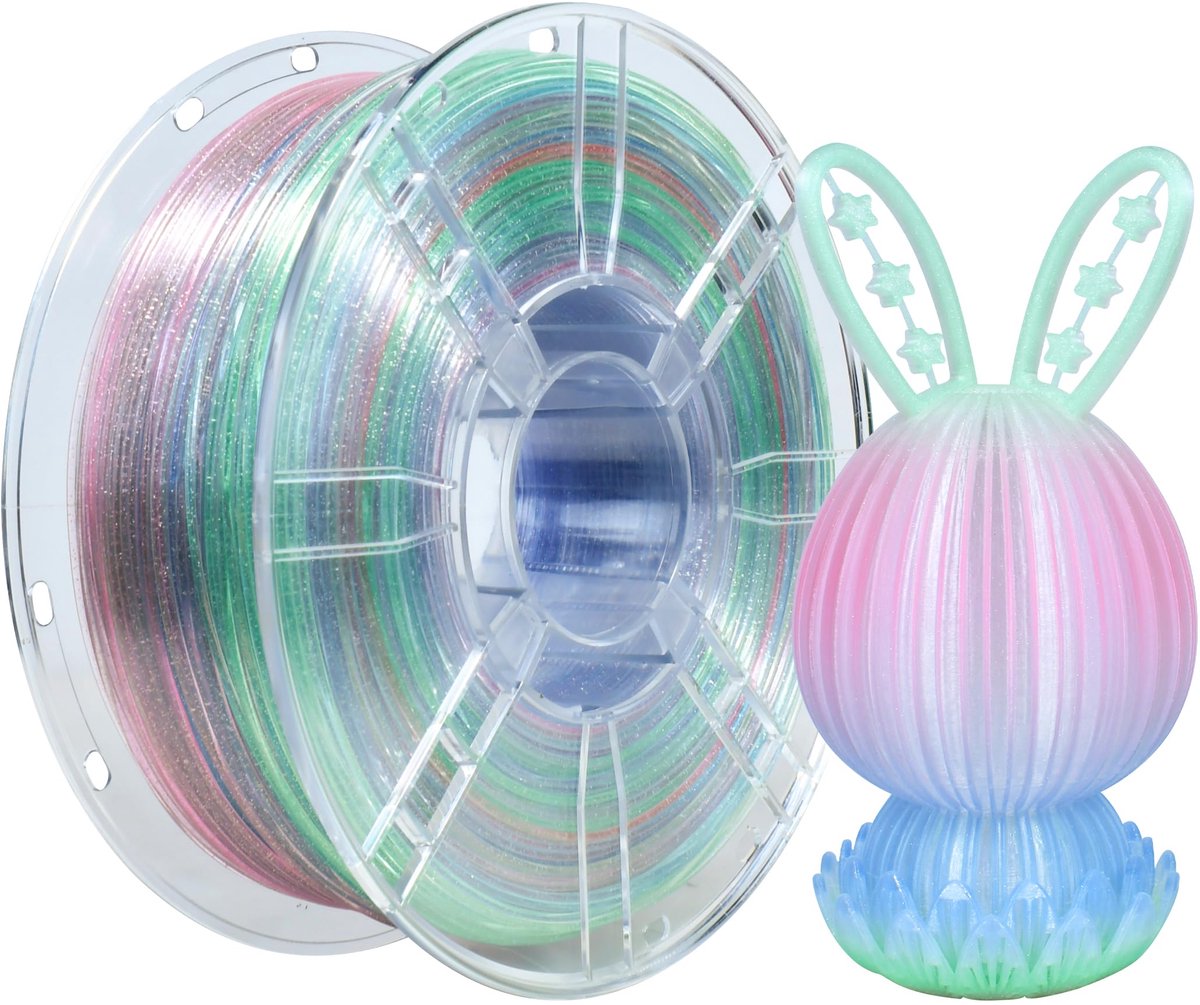 iBOSS Multicolor PLA+ Filament 1.75mm 1kg, Translucent 3D Printing Filament, Dimensional Accuracy +/-0.02mm, Suitable - ShopVlot