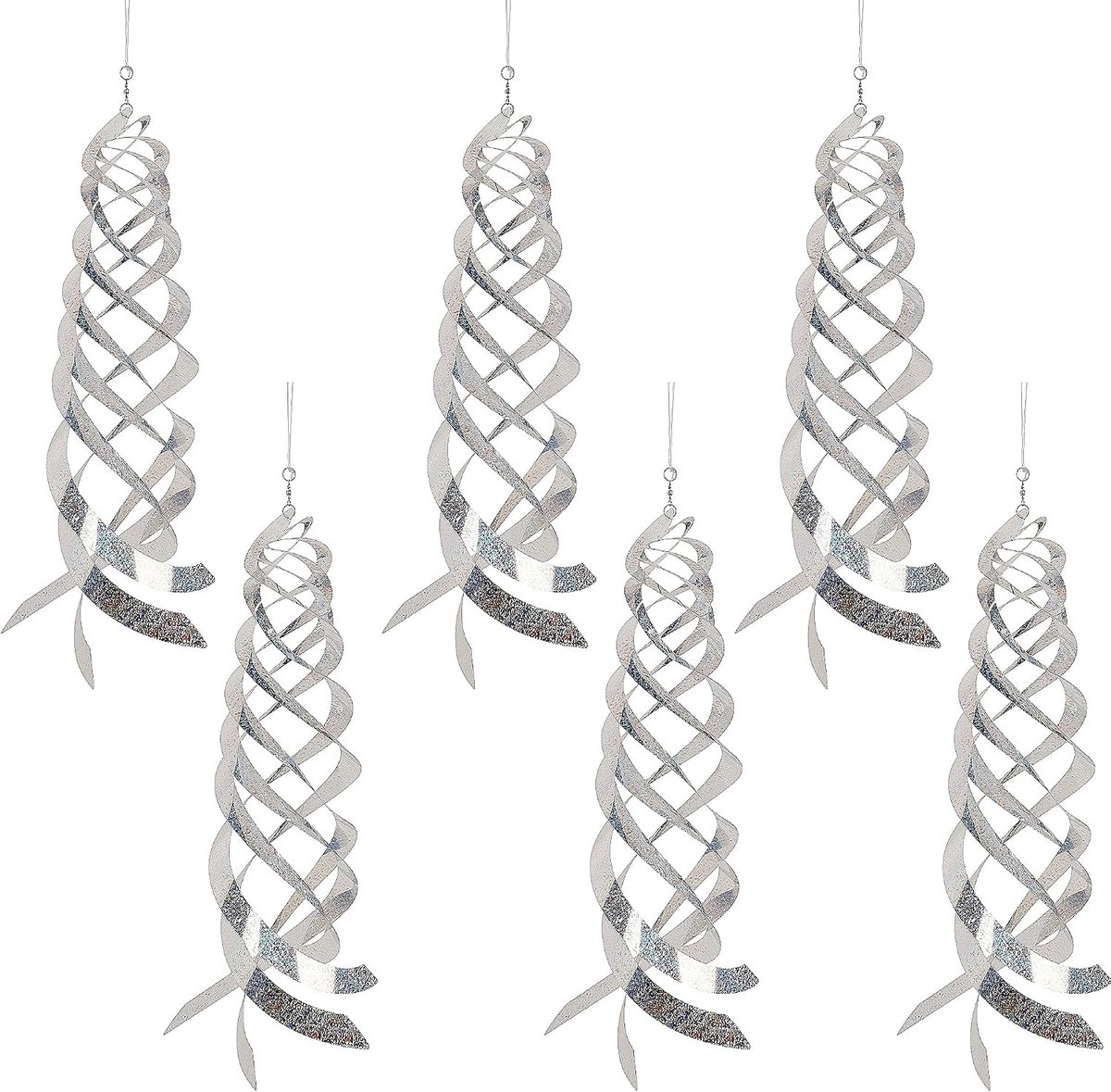 3D Reflector vogelverjager 4 stuks, 360° draaibare duivenverjager met spiegeleffect, 45 cm van 304 roestvrij staal voor buiten