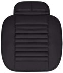 Zwarte autostoelhoes met gestreepte vulling en perforatiedetails.