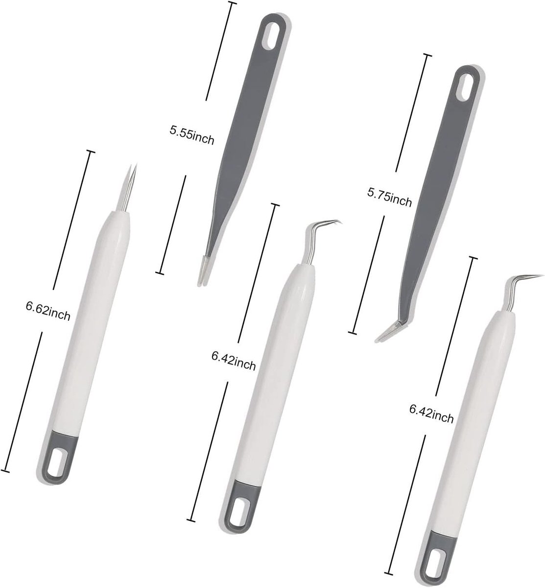Hulpmiddelen voor het Weeden van Vinyl, Basis Gereedschap Set met Pincet en Accessoires voor Cricut en Silhouette, Grijs