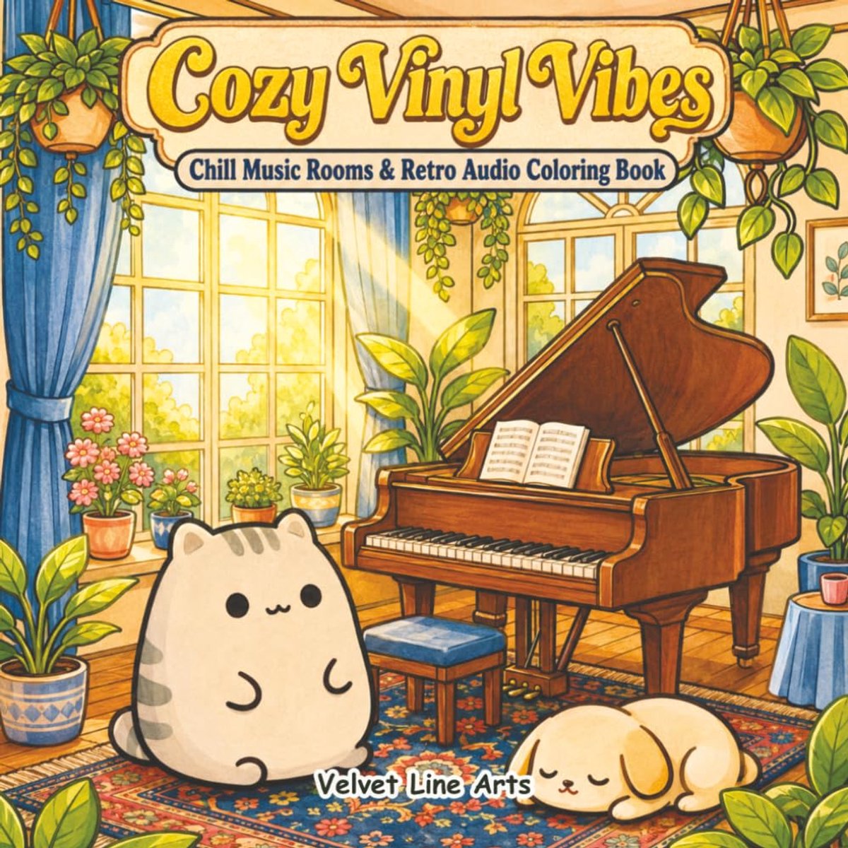 Cozy Vinyl Vibes: Chill Music Rooms & Retro Audio Coloring Book - ShopVlot
