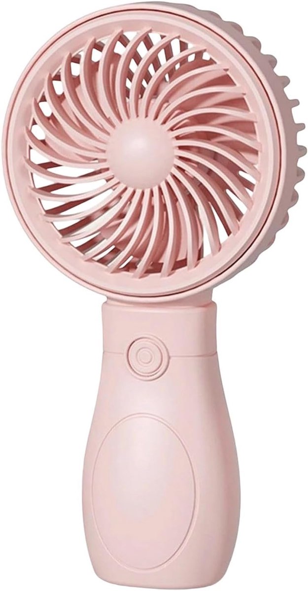 Elektrisch Draagbare Handventilator - Draadloze Tafelventilator - 3 Snelheden - LED Display - Voor Thuiskantoor, Reizen, Buiten - Oplaadbaar - Stille - Roze - Kleine Portable Ventilator met USB - Lange Accuduur - Outdoor gebruik