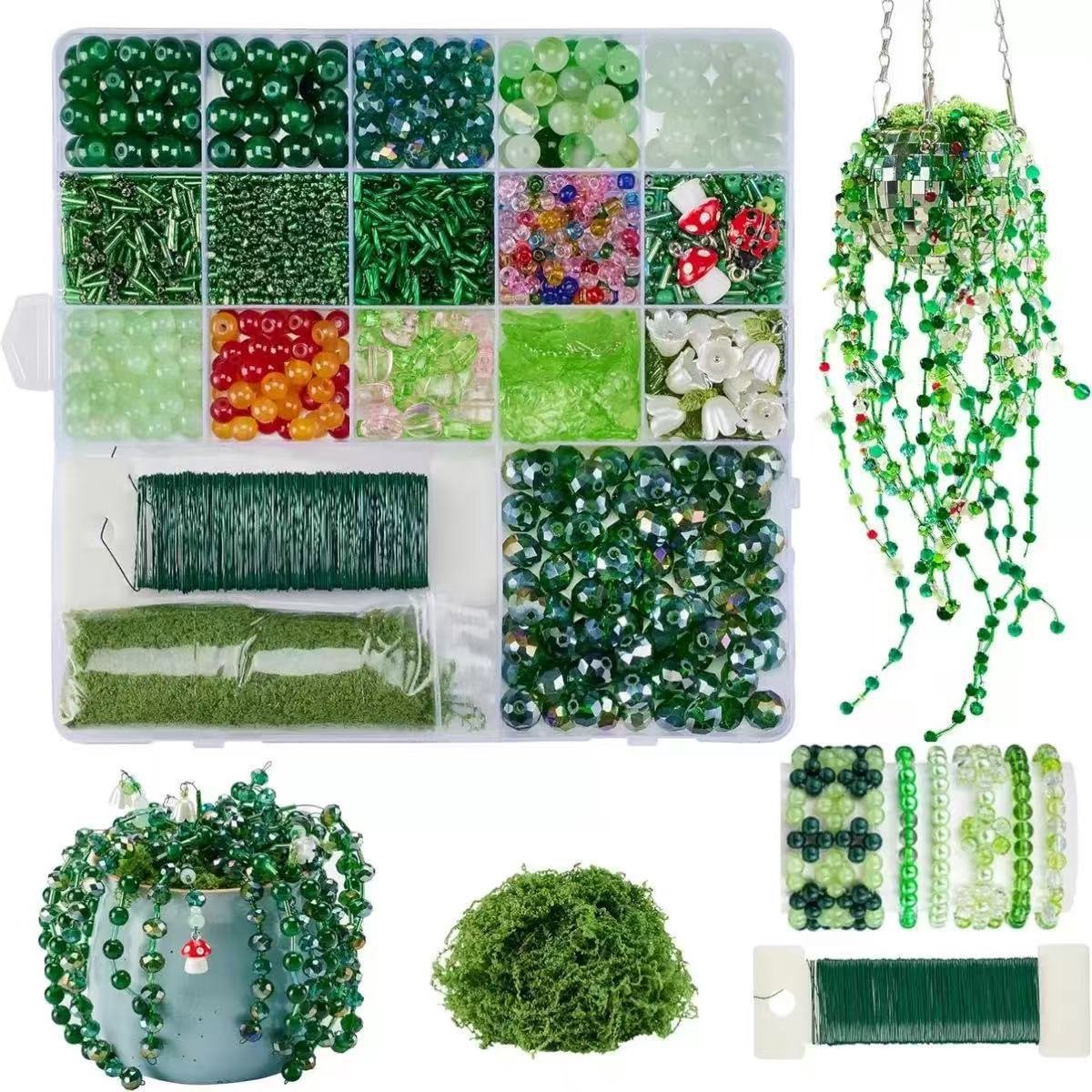 DIY Kralen - 2800 Stuks - Groene Kralen Set - Kralen voor Armbanden - Voor Bloemen Maken en Huisdecoratie - F