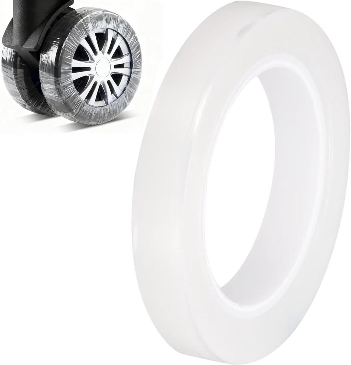 Luggage Wheel Covers voor optimale bescherming van kofferwielen, transparant PE materiaal, ideaal voor koffers en bureaustoelen