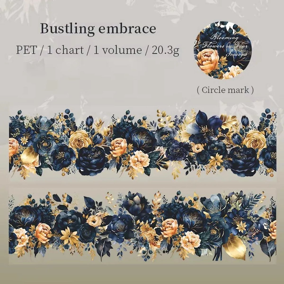 Casalora Transparante Bloemen Washi Tape – 200 cm PET Tape – Vier Seizoenen – Blooming Embrace – Plant & Landschap – Decoratie Tape voor Scrapbooking, Bullet Journal & Planner DIY