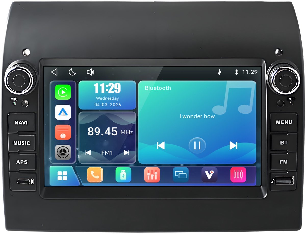 Cestovet Autoradio - Geschikt Voor Fiat Ducato Peugeot Boxer Citroen Jumper 2011 t/m 2022 - Apple Carplay & Android Auto (Draadloos)