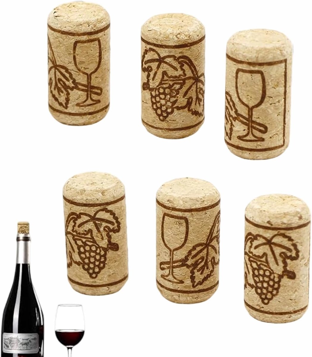 Set van 6 Natuurlijke Kurken 21 x 40 mm voor Flessen, Creatieve Decoratie en DIY Projecten voor Wijn en Bier