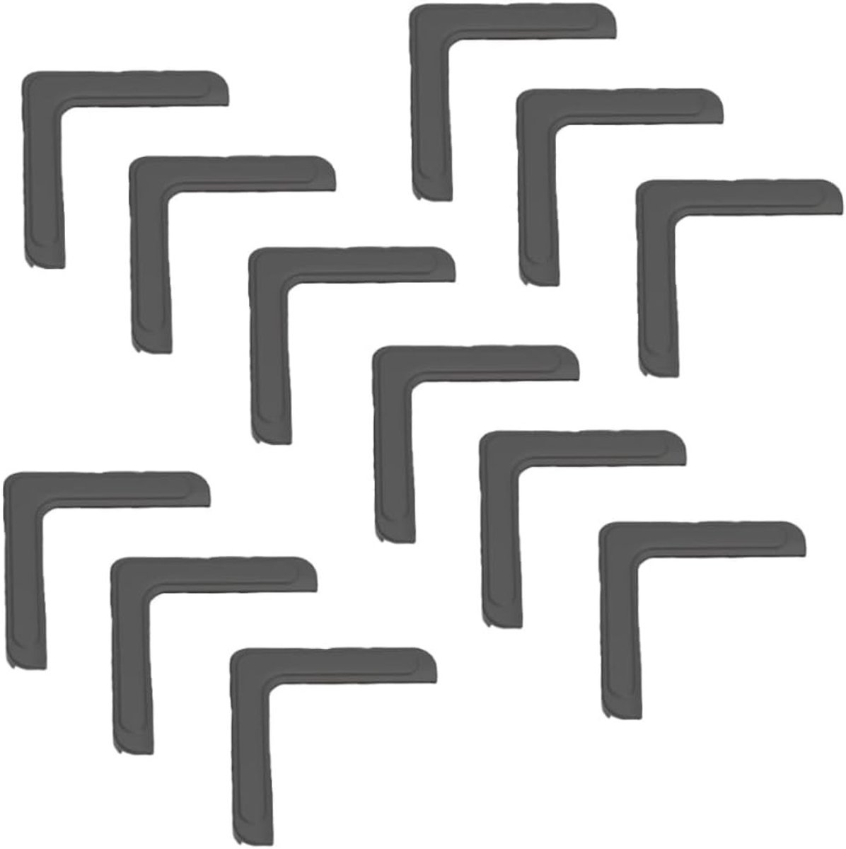 Hoekbescherming voor ramen - Set van 12 silicone hoekbeschermers, zwart, geschikt voor binnenramen, veilig en duurzaam