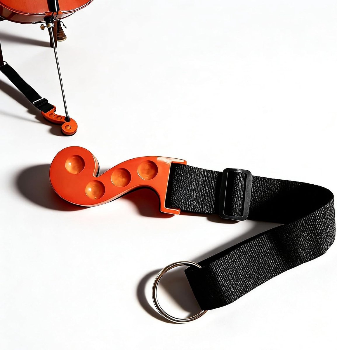 Anti-Rutsch Pad voor Cello met Stachelstopper, Verstelbare Nylon Strap en Bescherming voor Spikes - Ideaal voor Stabiele Stand en Veiligheid