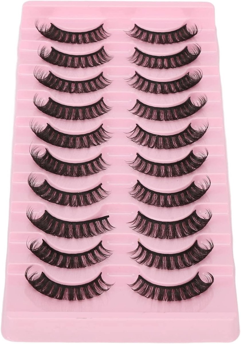 Natuurlijk Uitziende 10 Paar Herbruikbare DD Valse Wimpers Kit voor Make-up en Cosplay, Meerlaagse Nepwimpers