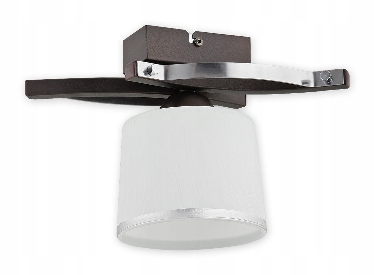 Merkloze Plafondlamp E27 - Wenge Roest & Chroom - Mat Wit