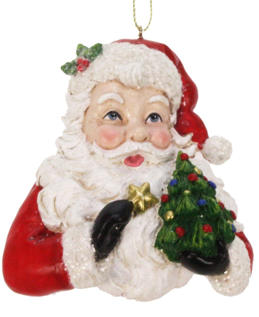 Ornament Kerstman met kerstboom 8x3x9cm