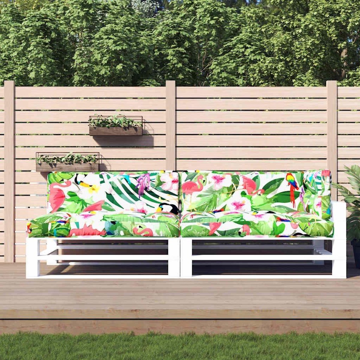 Palletkussens - Zitkussen Tuin - Buiten Ontspannen - Waterdicht Polyester - 120x80 cm - Rood Geruit