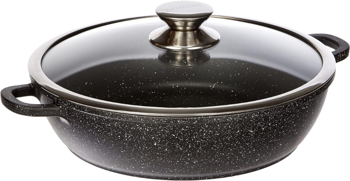 Lìon® Hapjespan - Hapjespan Inductie - Koekenpan - Grijs - 8cm x 28cm x 8cm