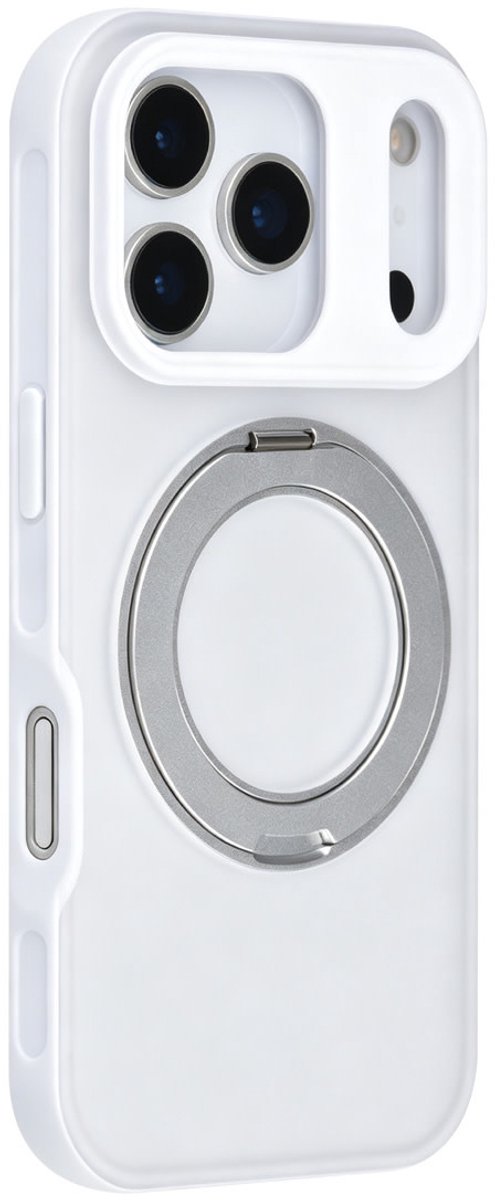 TUNIQ Backcover hoesje voor Apple iPhone 17 Pro - 360 rotation stand MagSafe - Wit