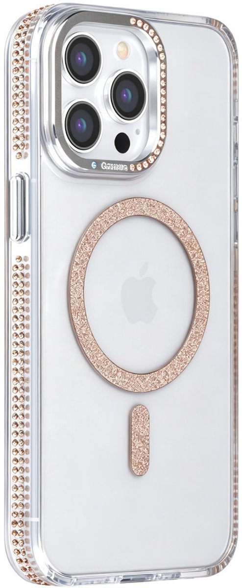 TUNIQ telefoonhoesje voor Apple iPhone 15 Pro Max - Diamond MagSafe TPU+PC - Goud
