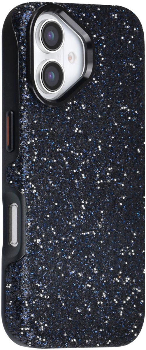 TUNIQ Backcover hoesje voor Apple iPhone 16 - Glitter Magsafe TPU+PC - Zwart