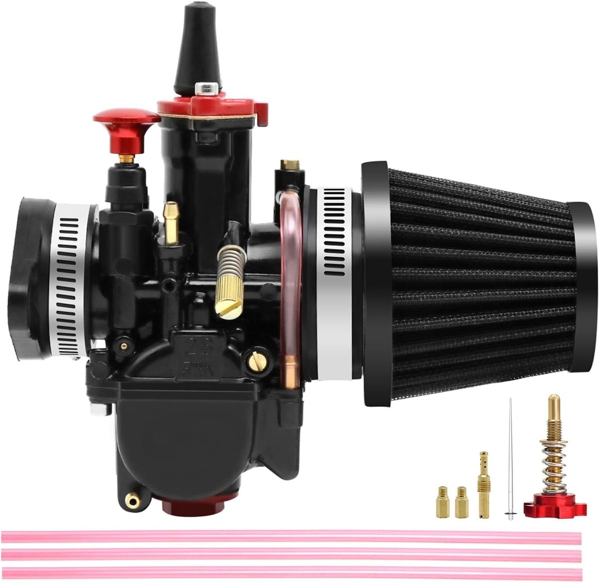 Carburateur Kit voor 2T en 4T Motoren met Luchtfilter en Inlaatspruitstuk voor 75cc - 125cc Dirtbike en ATV, Geschikt voor 21-34MM Carburateurs