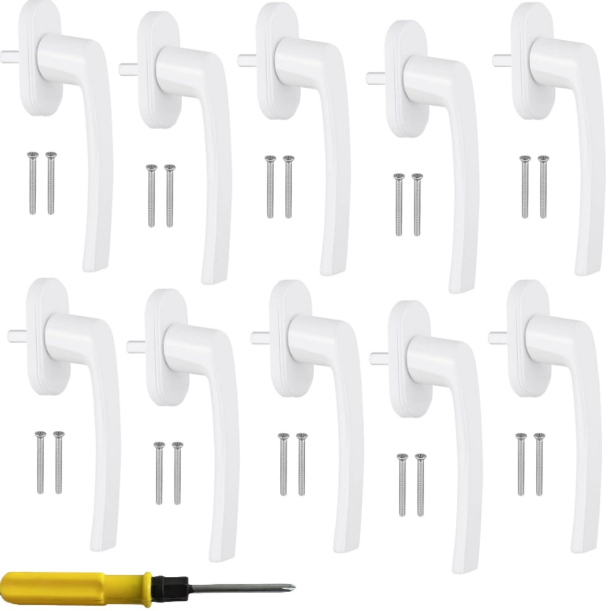 Elzusha - Set van 10 Witte Aluminium Raamhandgrepen