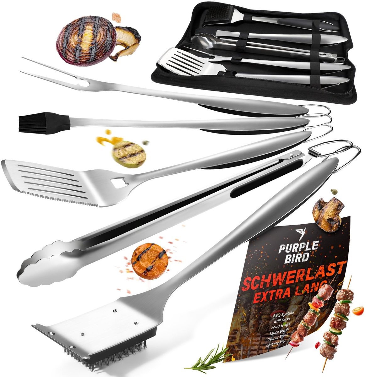 Elzusha - Grillset met Zilveren Handvatten