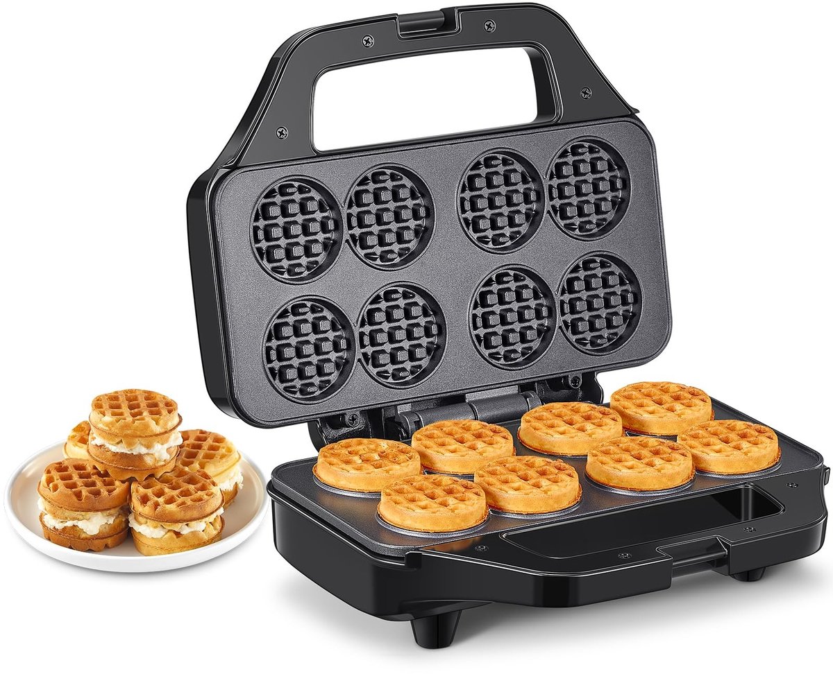 Elzusha - Mini Wafel Maker voor 8 Mini Wafels