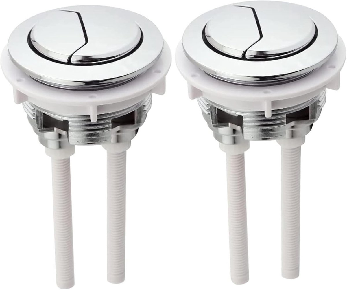 Duale Toilet Spoelknoppen Set van 2, Circulaire 48mm Flush Knoppen voor Standaard Toiletten, Pop-Up Mechanisme, Accessoires voor Efficiënt Spoelen
