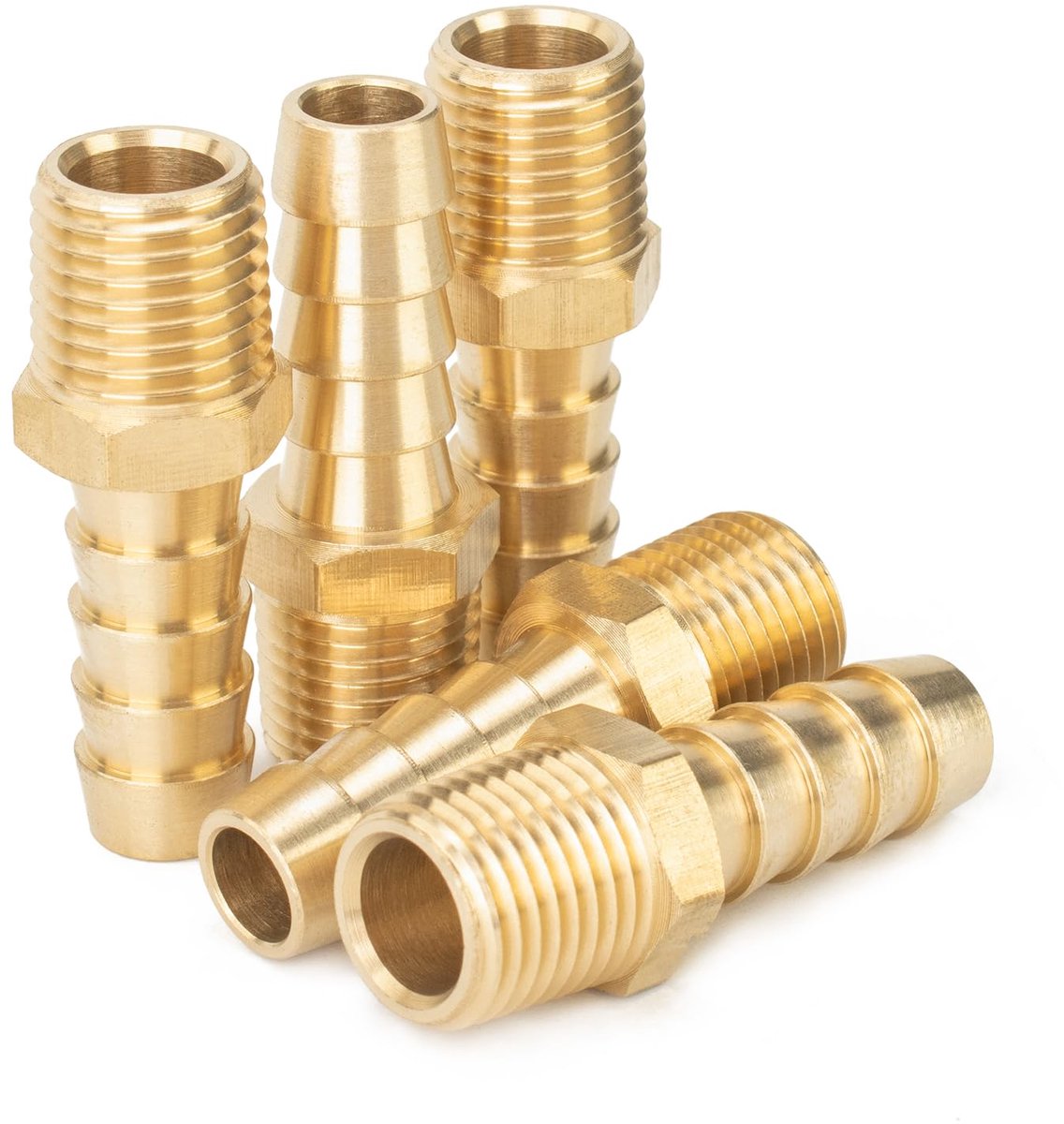 LTWFITTING Messing Pantserbed Fitting Koppeling/Connector Mannelijke BSPT x Slangschors Brandstof Gas Water Tubing ID: - ShopVlot