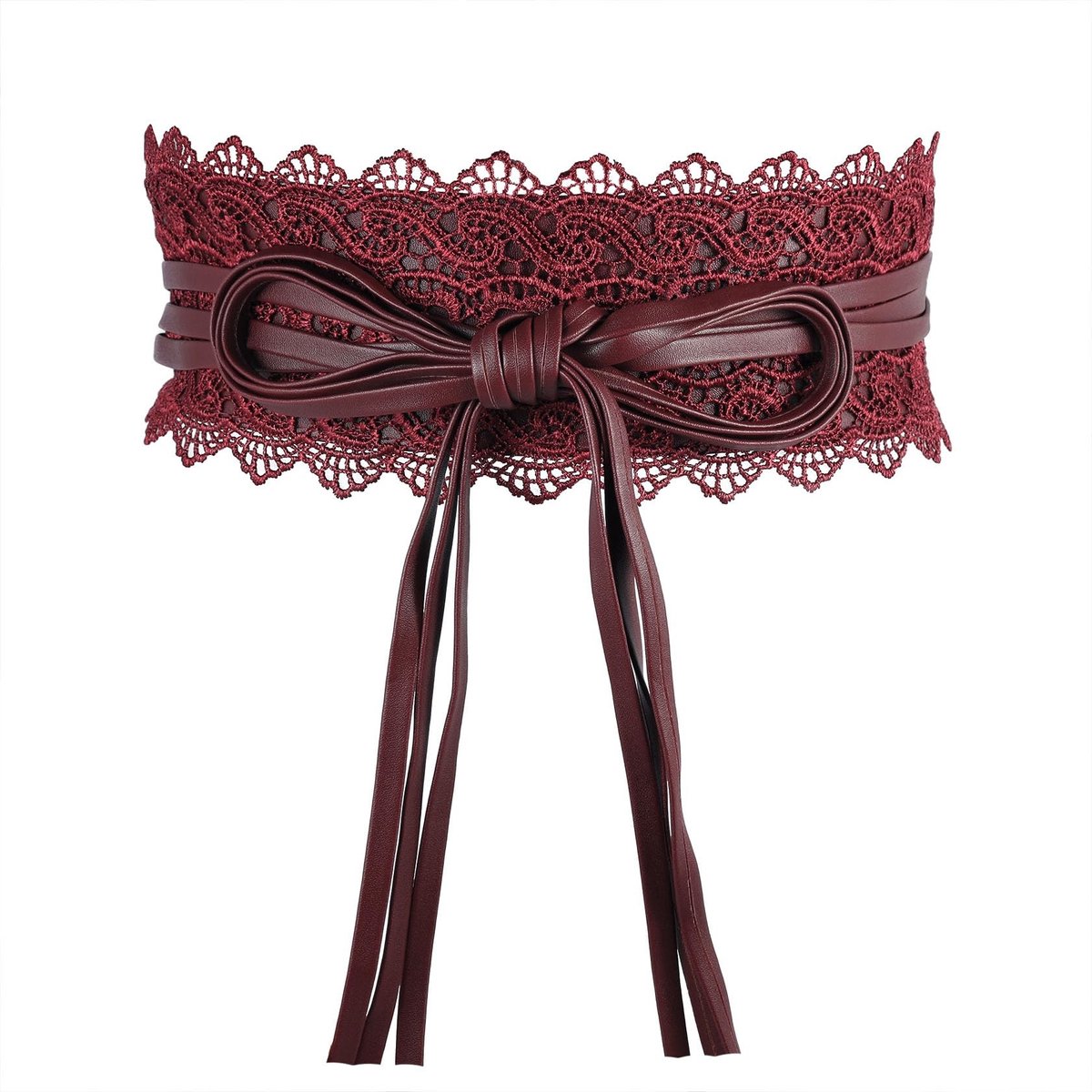 Elzusha - Elegante Lederen Obi Ceintuur voor Dames met Strik