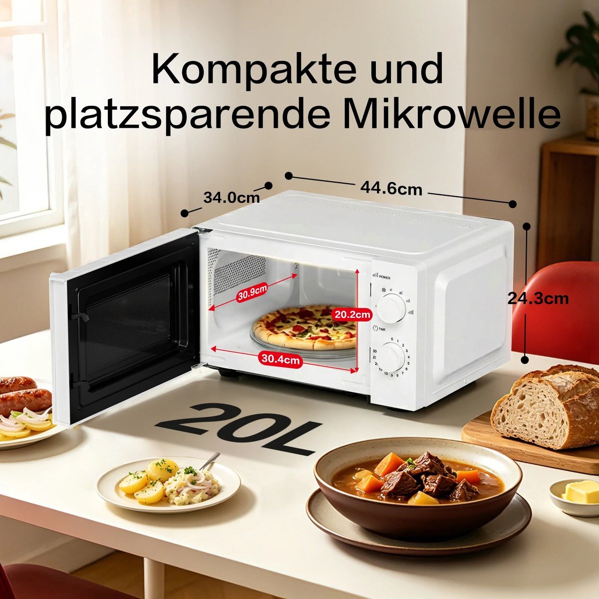 WentinkMo magnetron - Galanz 20L 700W - Compacte magnetronoven V7 - zwart-6 vermorgensstanden