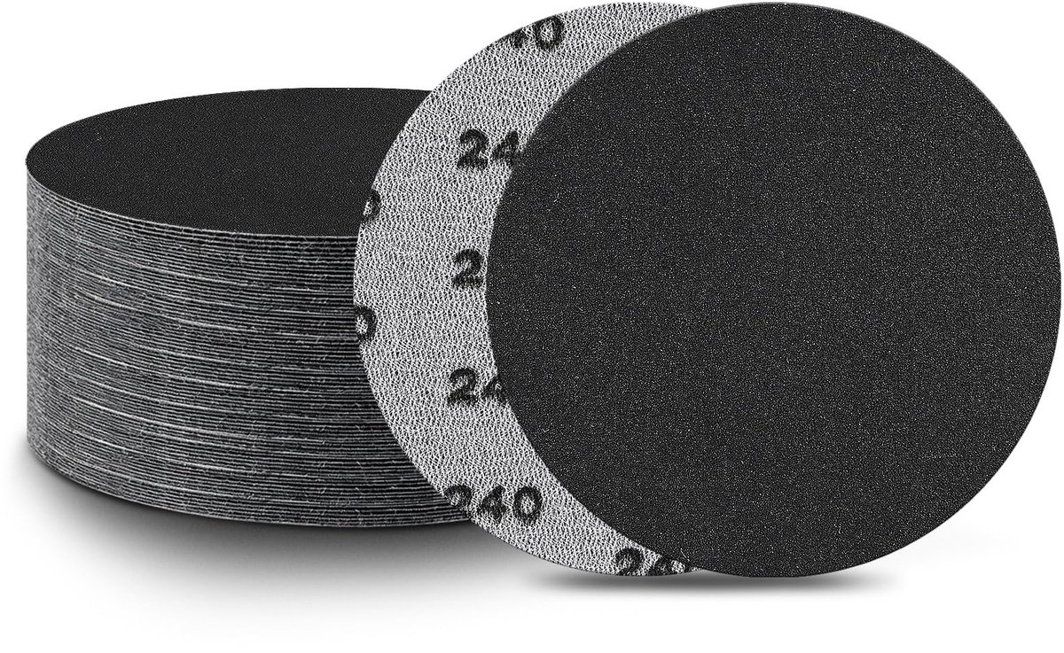 100 stuks 240 korrel 75 mm slijpschijven met klittenbandsluiting - ShopVlot