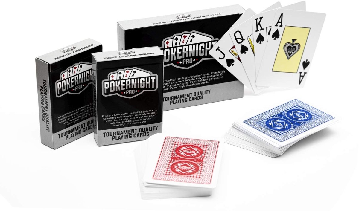 Elzusha - Poker Speelkaarten - Waterproof - 2 Decks met Jumbo-Index
