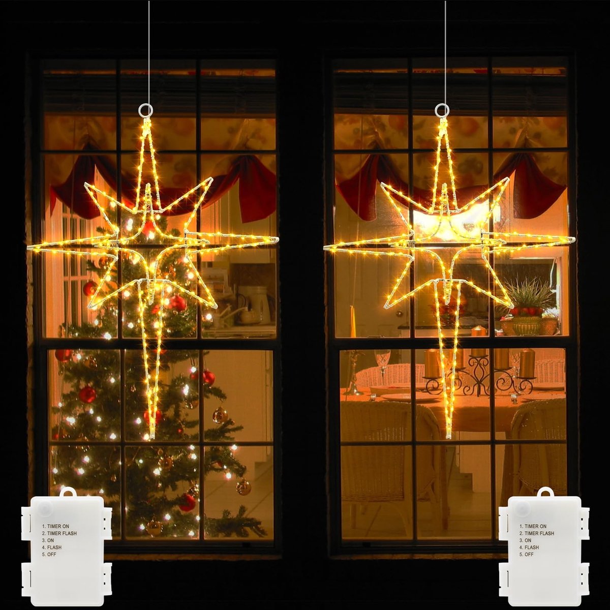 Elzusha - LED Sterraamdecoratie met Timer en Batterij