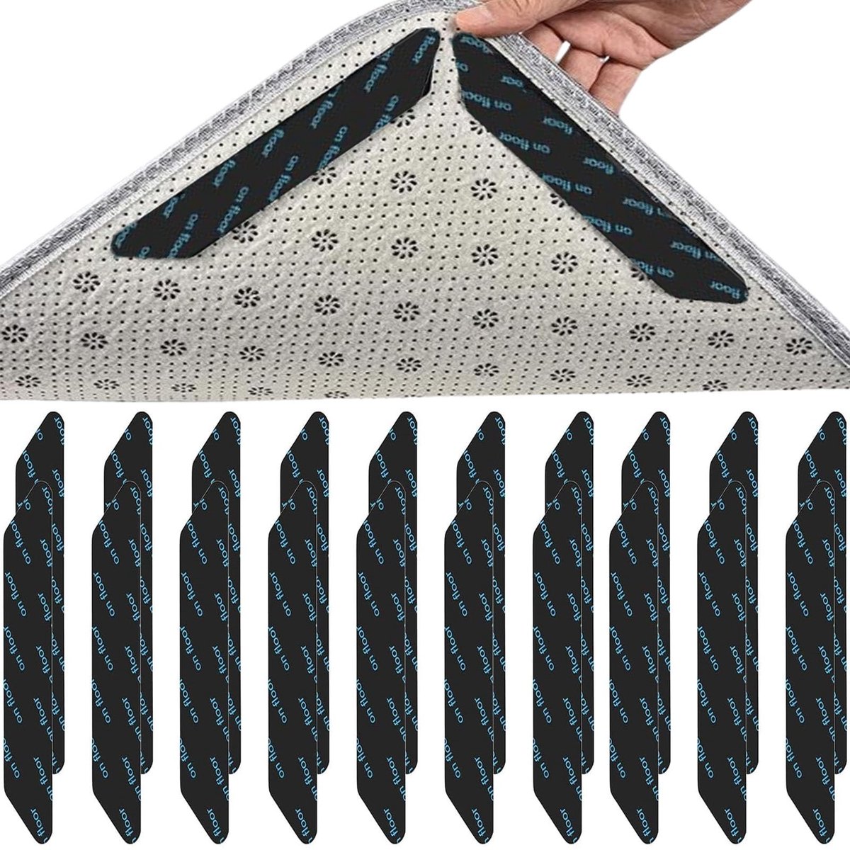 Elzusha - 20 Stuks Antislip Vloerkleed Stickers - Herbruikbare Vloermatten