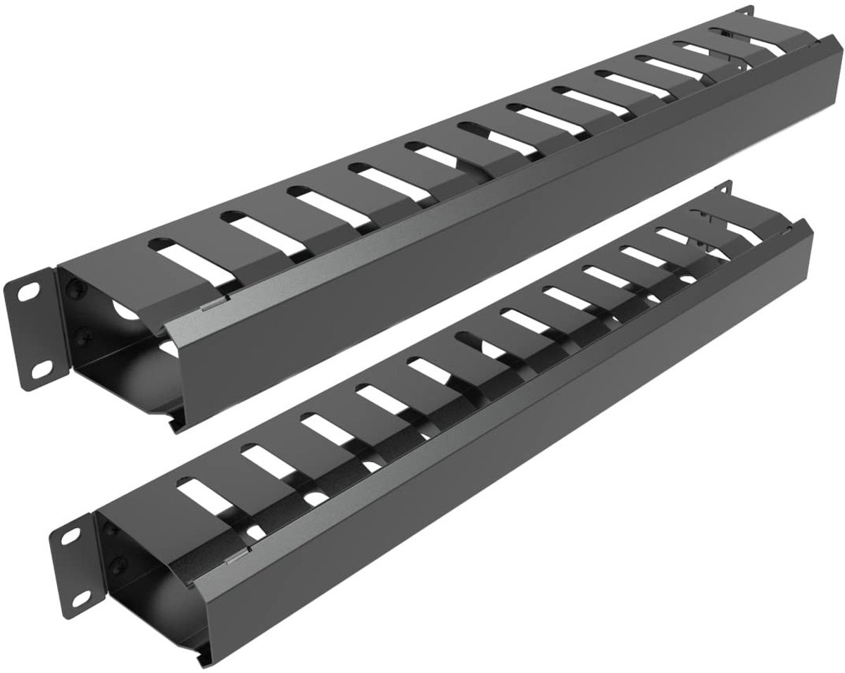 Elzusha - 2 Pack 1U Cable Management Rack Mount - Metalen Kabelbeheer voor Serverkasten