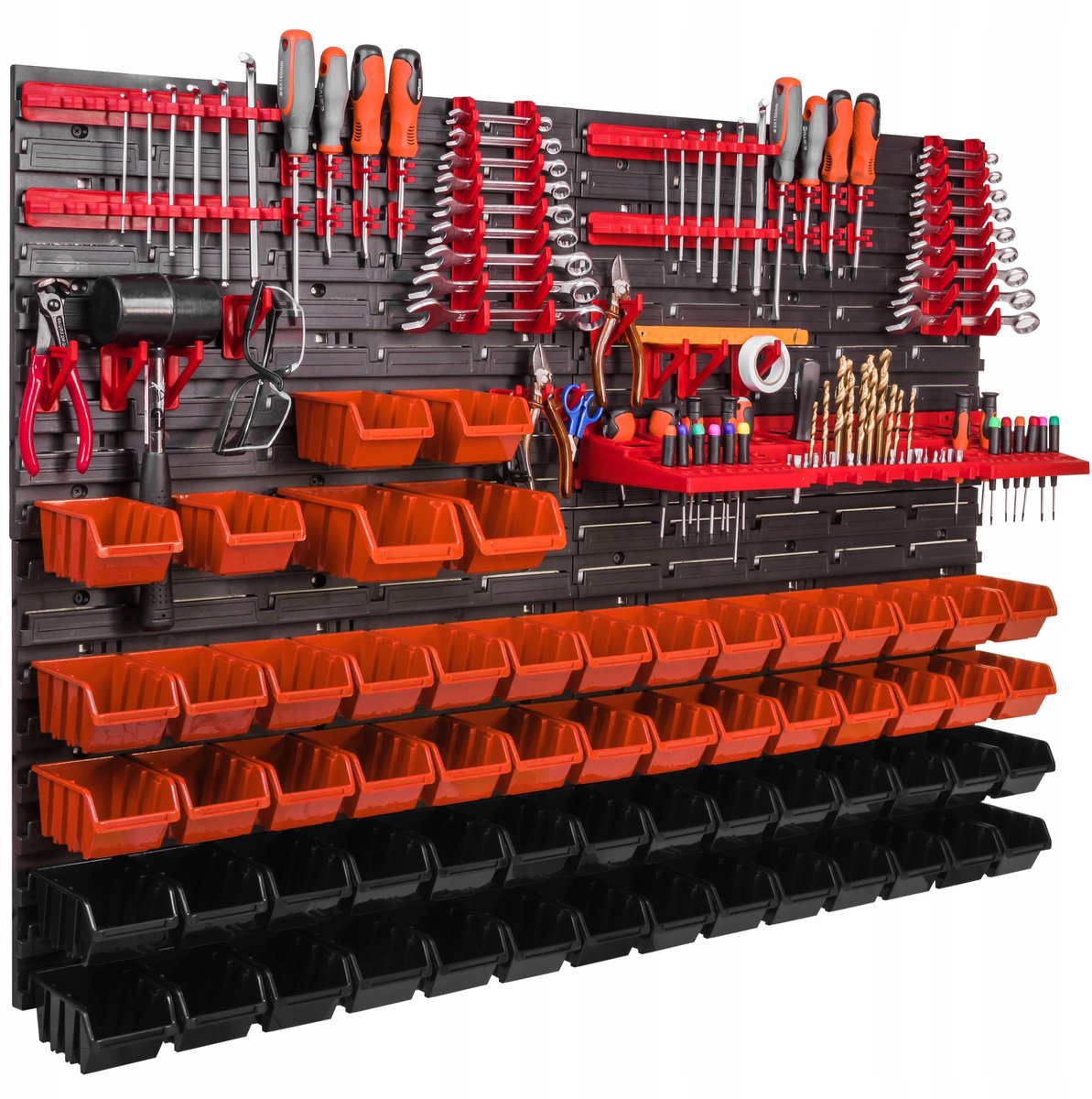 Gereedschapswand 115x78cm met 62 Bakjes - Werkplaats Organizer