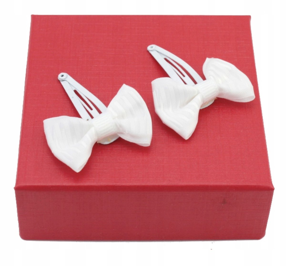 Set van 2 Witte Strik Haarclips voor Meisjes