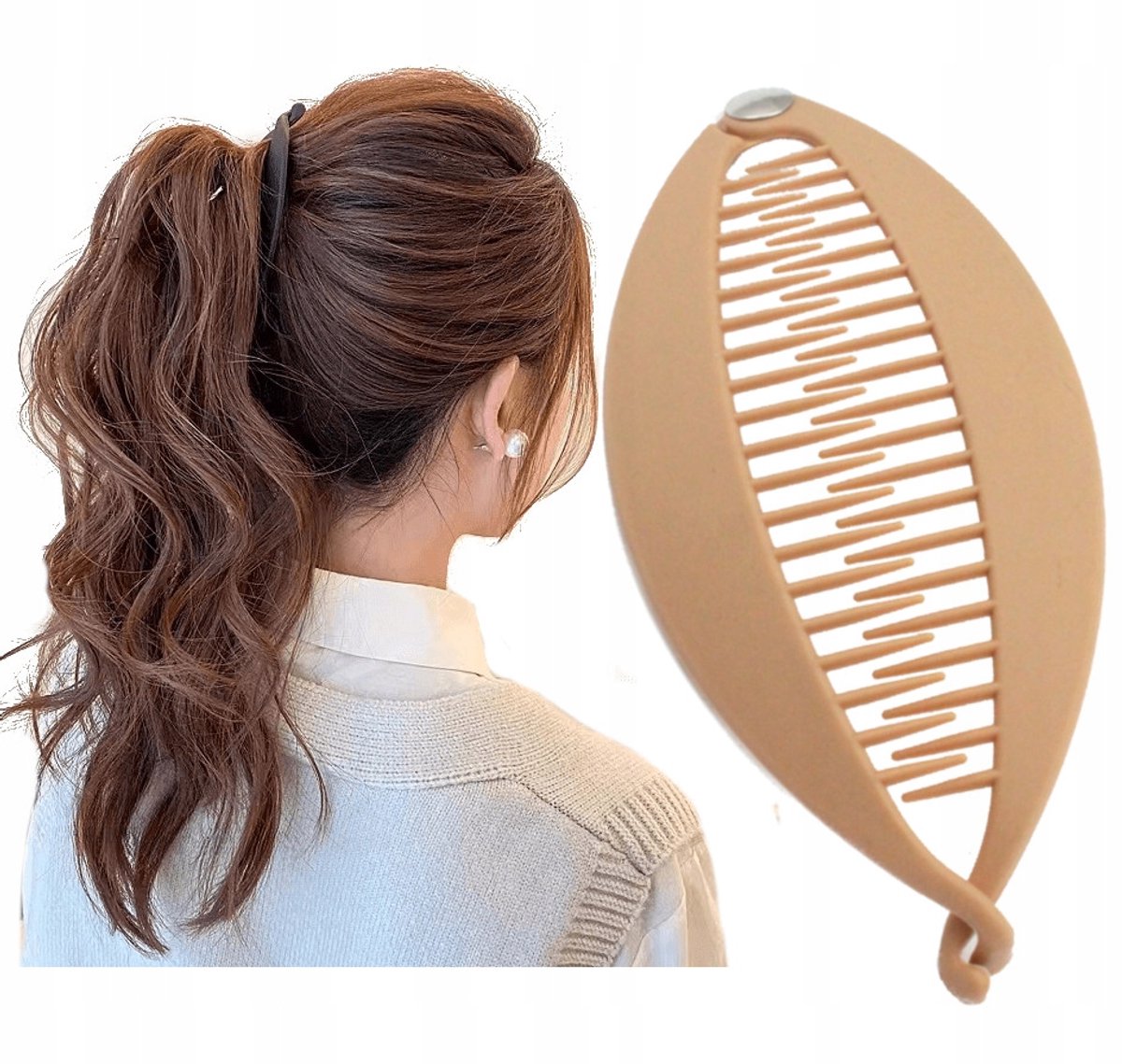 Matte Carmel Shogun Banaan Haarclip voor Dutt | Stijlvolle Accessoire