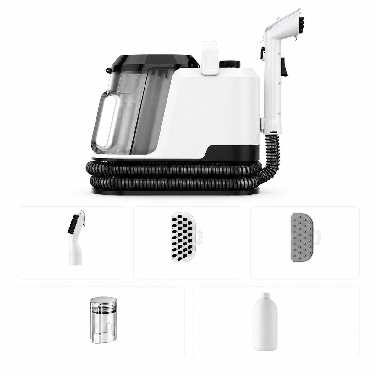 DPLUNIQ Waterstofzuiger - Meubelreiniger - Tapijtreiniger - Textielreiniger - Multifunctioneel - 600W - 46,2x21,5x36,8cm - Wit