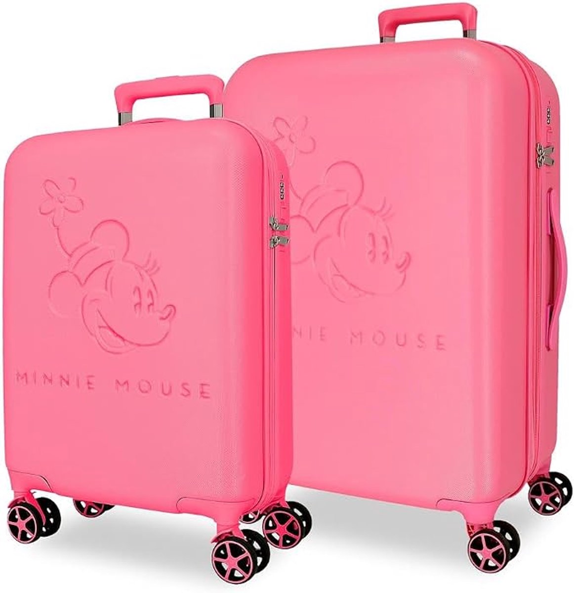 Disney Minnie Mouse Reiskoffer Set - 2-delig - Roze - Joumma Bags - Stevige ABS Hardcase - Met Cijferslot en Dubbele Wielen