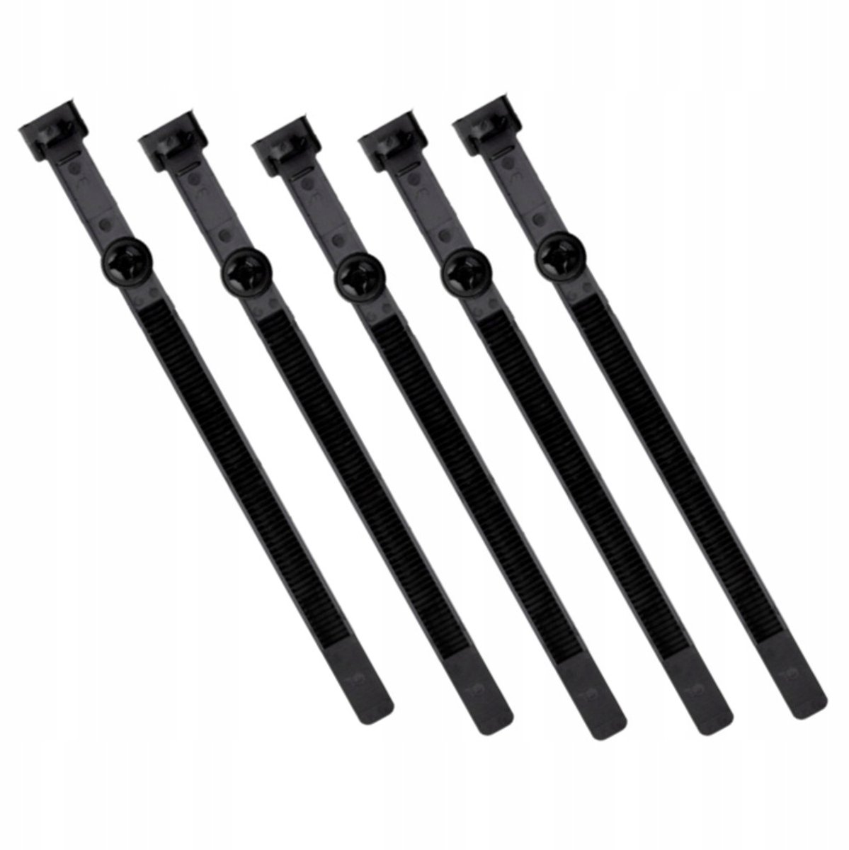 5x Kabelbinders 160mm Zwart - Herbruikbaar