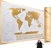 Nolad - Kras Wereldkaart - Scratch Map - Wereldkaart Wanddecoratie - Wereldkaart Poster - 88 x 51,8CM - Wit