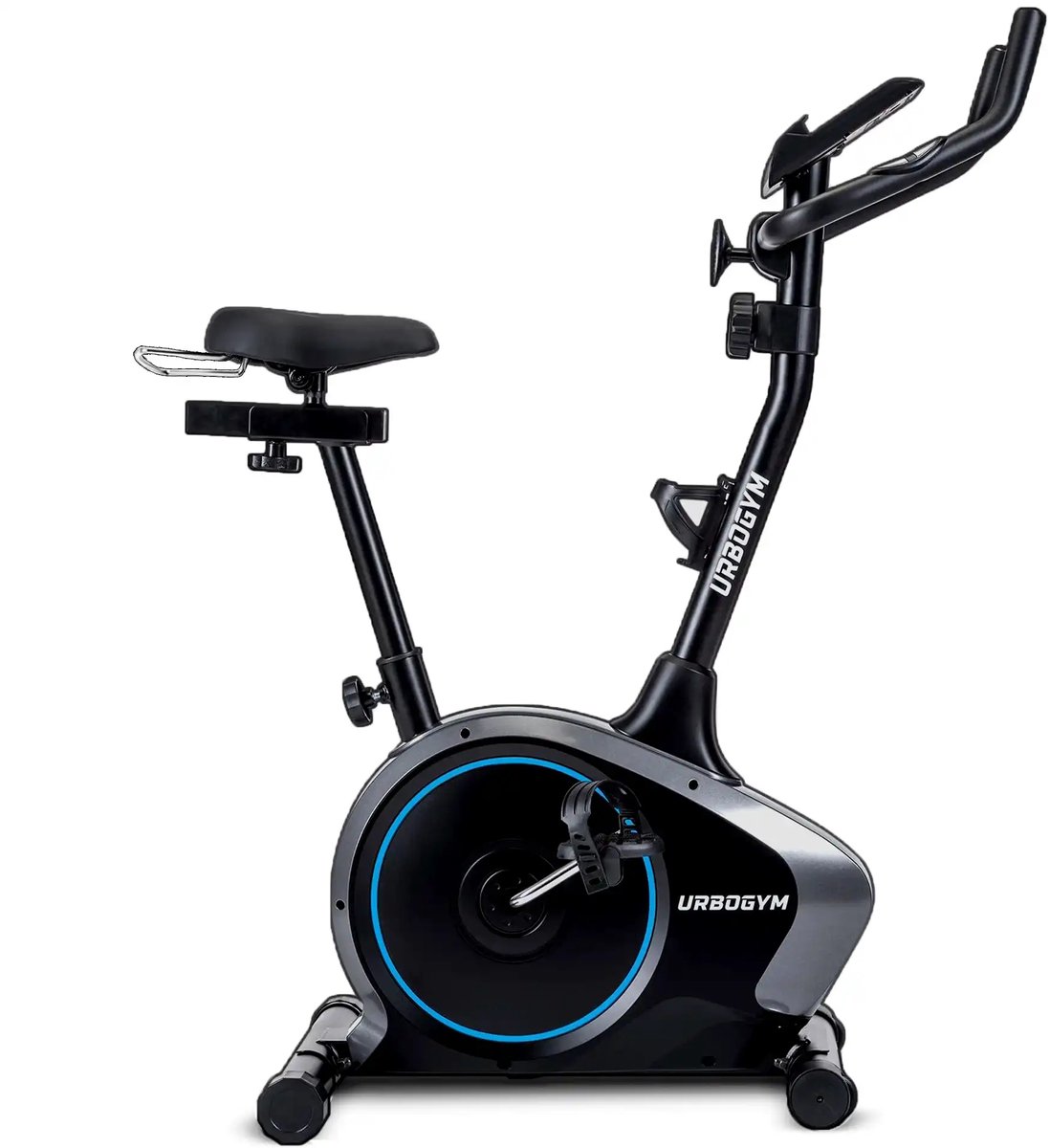 URBOGYM ARGO BLUE Hometrainer - Magnetische Fitnessfiets - 8 Weerstandsniveaus - Vliegwiel 6 kg - Max. 130 kg - Blauw