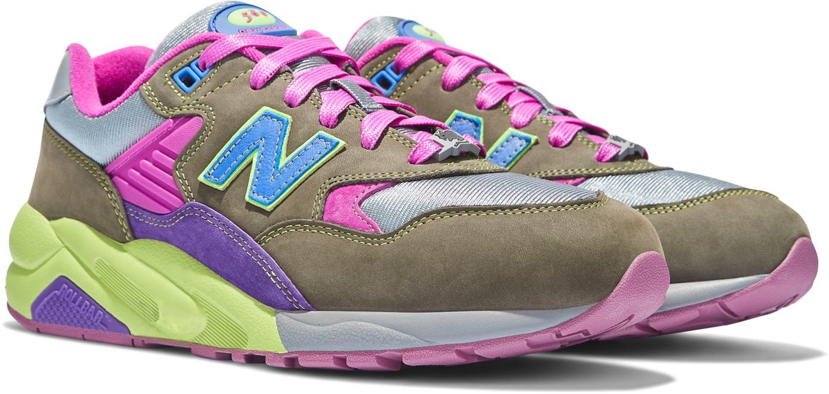 New Balance 580 - Sneakers - Maat 47.5 - Stray Rats Tribute to 2007 (Dark Moss/Cosmic Grape) / Groen Paars - 580 - Lifestyle - Heren Sneakers