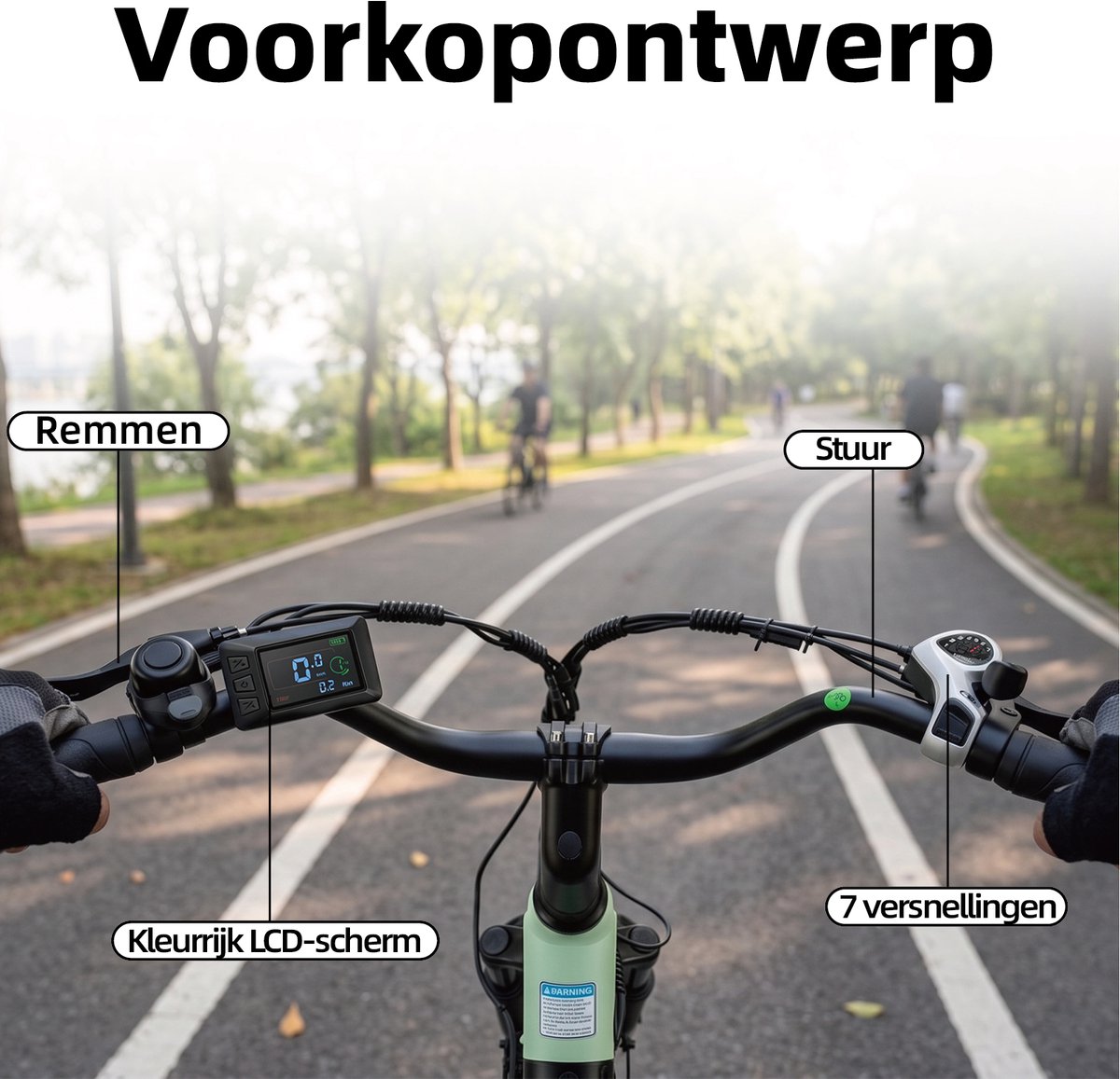BEKUP V1 E-bike - 25 km/u - 26inch - 75km actieradius - 250W motor - 36V 14.5Ah accu - groen thumbnail 2