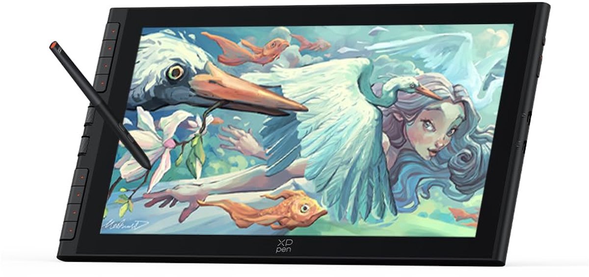 Tekentablet met Scherm 15,4 Inch – FHD – 16K Drukniveaus – X-Dial & Dubbel Scrollwiel – USB-C