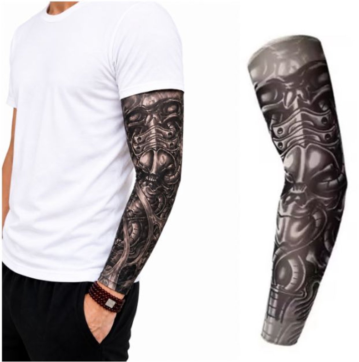 Tattoo Sleeve - Mouw Tatoeage - tijdelijke tattoo - 1 stuks - Steampunk schedel