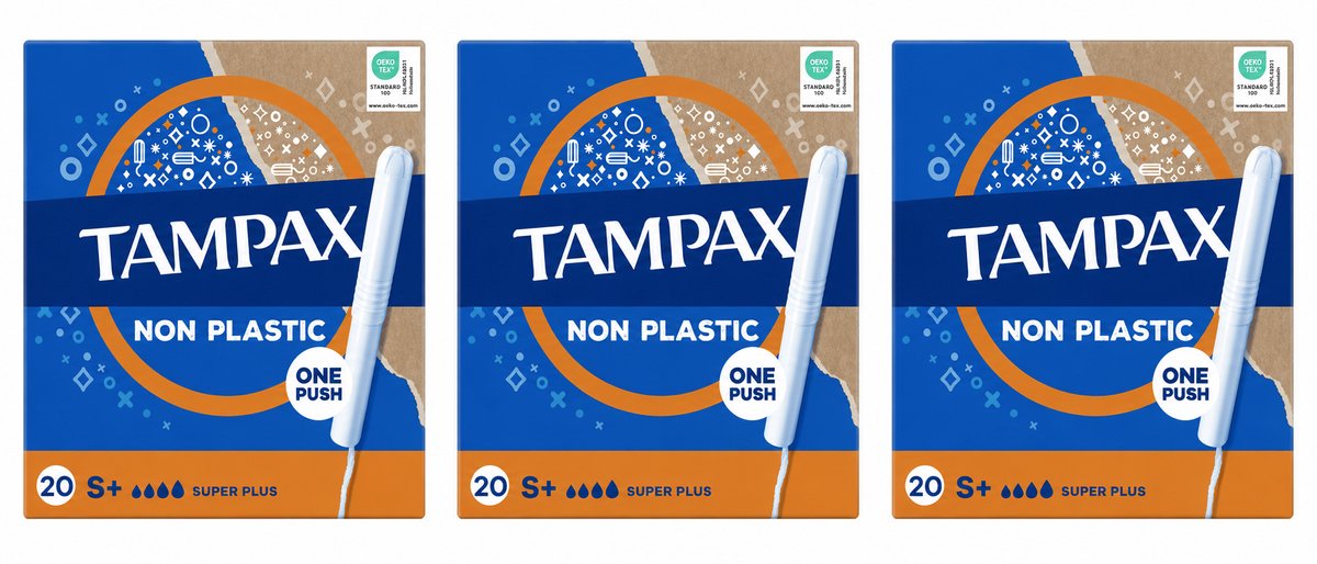 Tampax Super Plus - Tampons - Met Kartonnen Inbrenghuls - Voordeelverpakking 3 x 20 Stuks