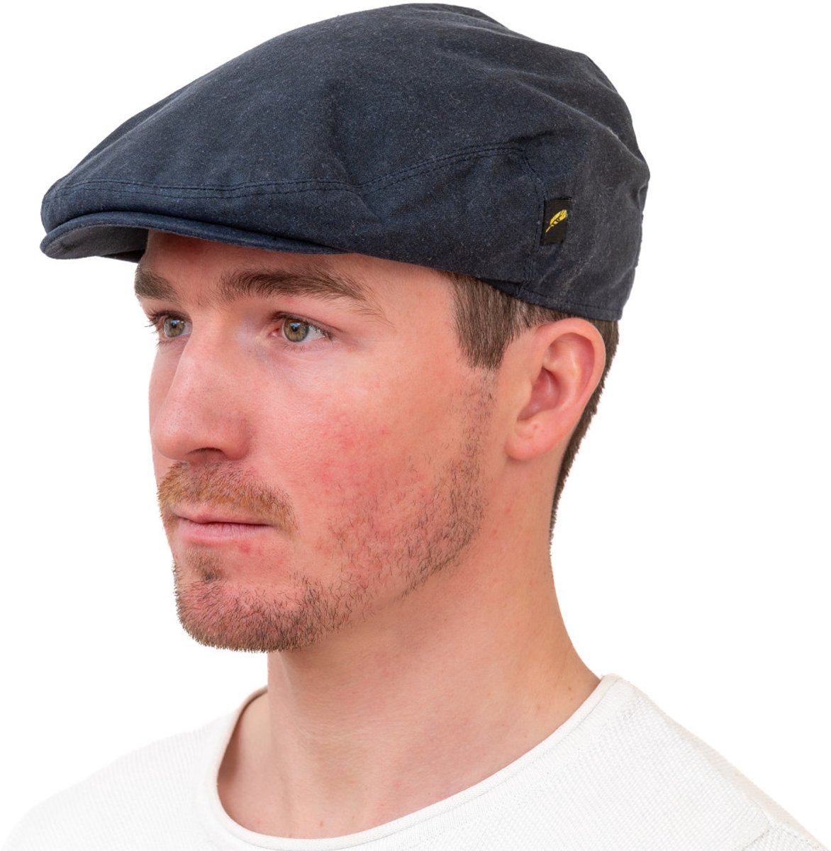 Hatman of Ireland The Dubliner Wax Cap Navy – 100% Gewaxt Katoen – Flat Cap – Marineblauw maat XXL ( 62cm)
