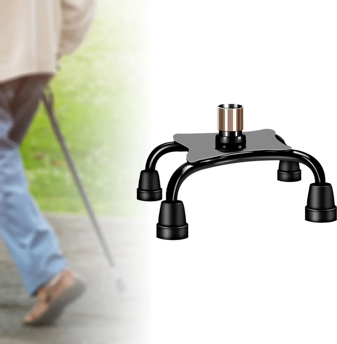 Stokkop, stokpoten, vierpotige stabilisator, stokclip, basisaccessoires, universele vierpotige stokkop, groot formaat